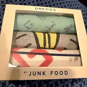 Junk Food Baby Onesies‎ 3 Piece Set - Multicolor NWT 0-3 Months